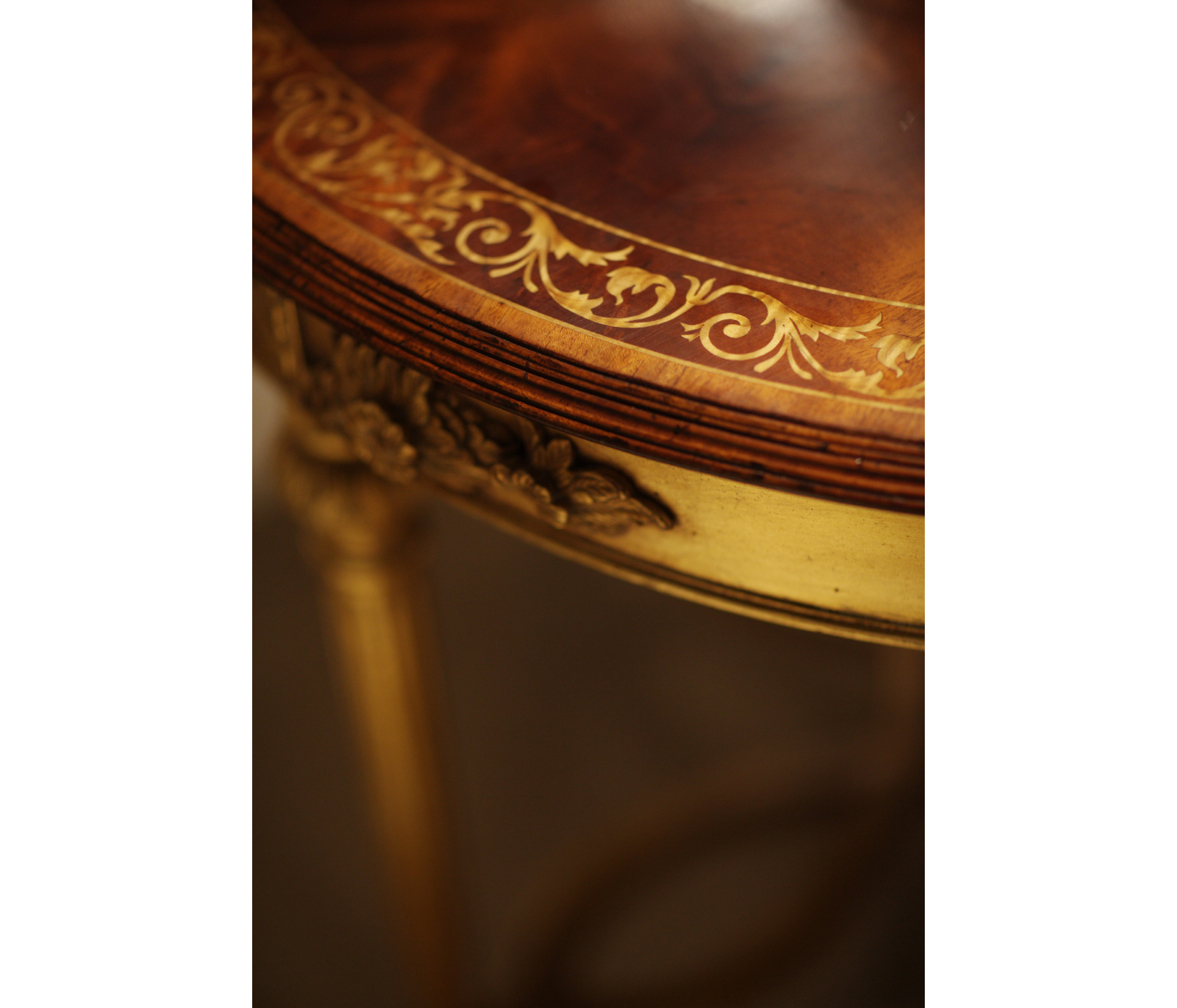 Napoleon III mahogany centre table (Gilded  base)