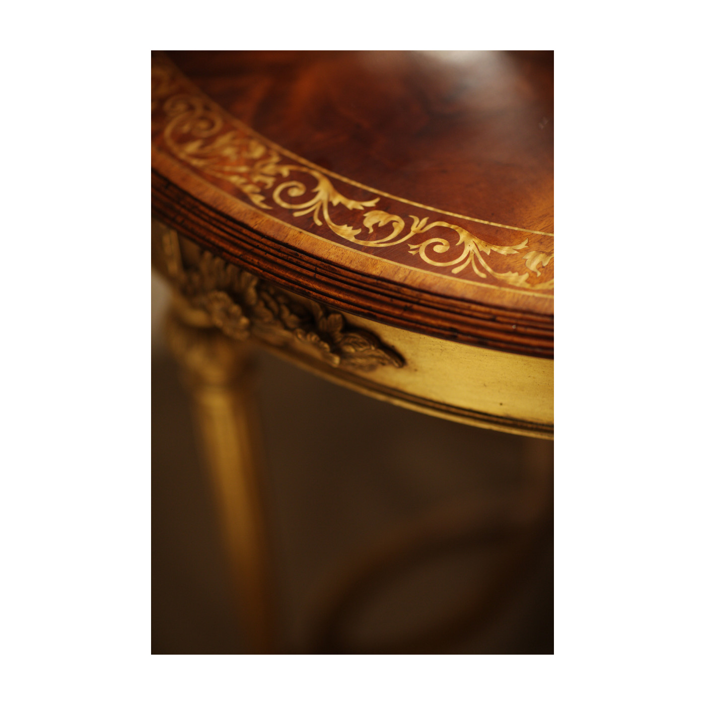 Napoleon III Mahogany Centre Table (Gilded  Base)