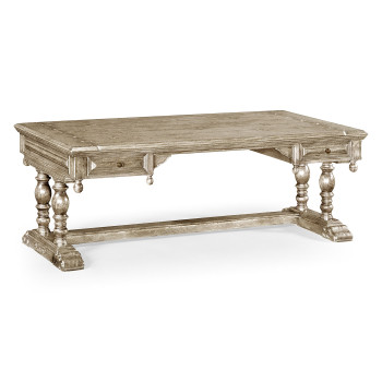 Large Elizabethan Style Grey Oak Desk