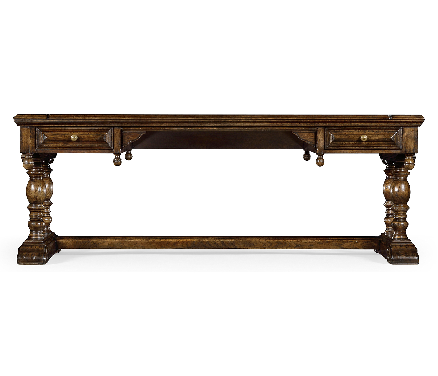 Large Elizabethan Style Dark Oak Desk