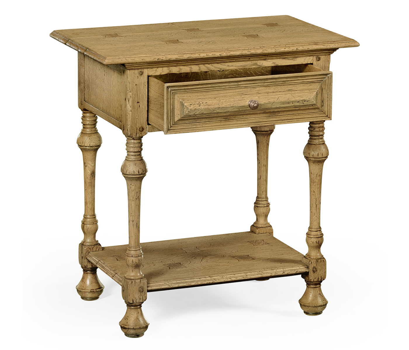 Elizabethan Style Natural Oak Rectangular Side Table