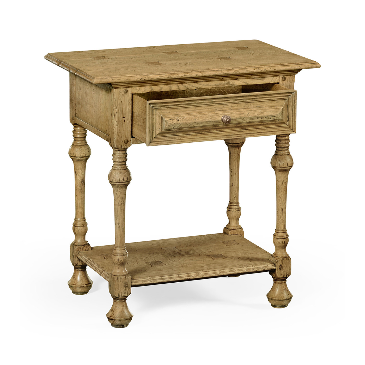 Elizabethan Style Natural Oak Rectangular Side Table