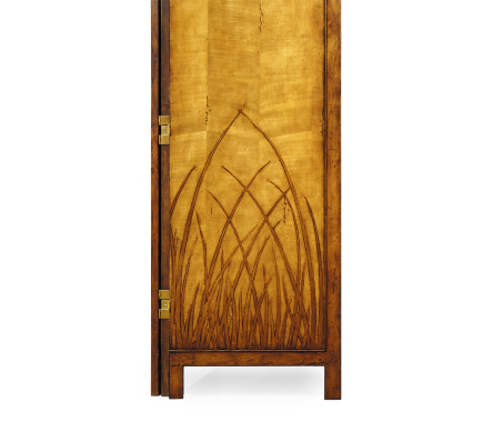 Folding floor screen