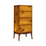 Walnut raised floral tall chest of drawers