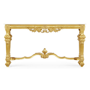 Marble Topped Baroque Gilded Console