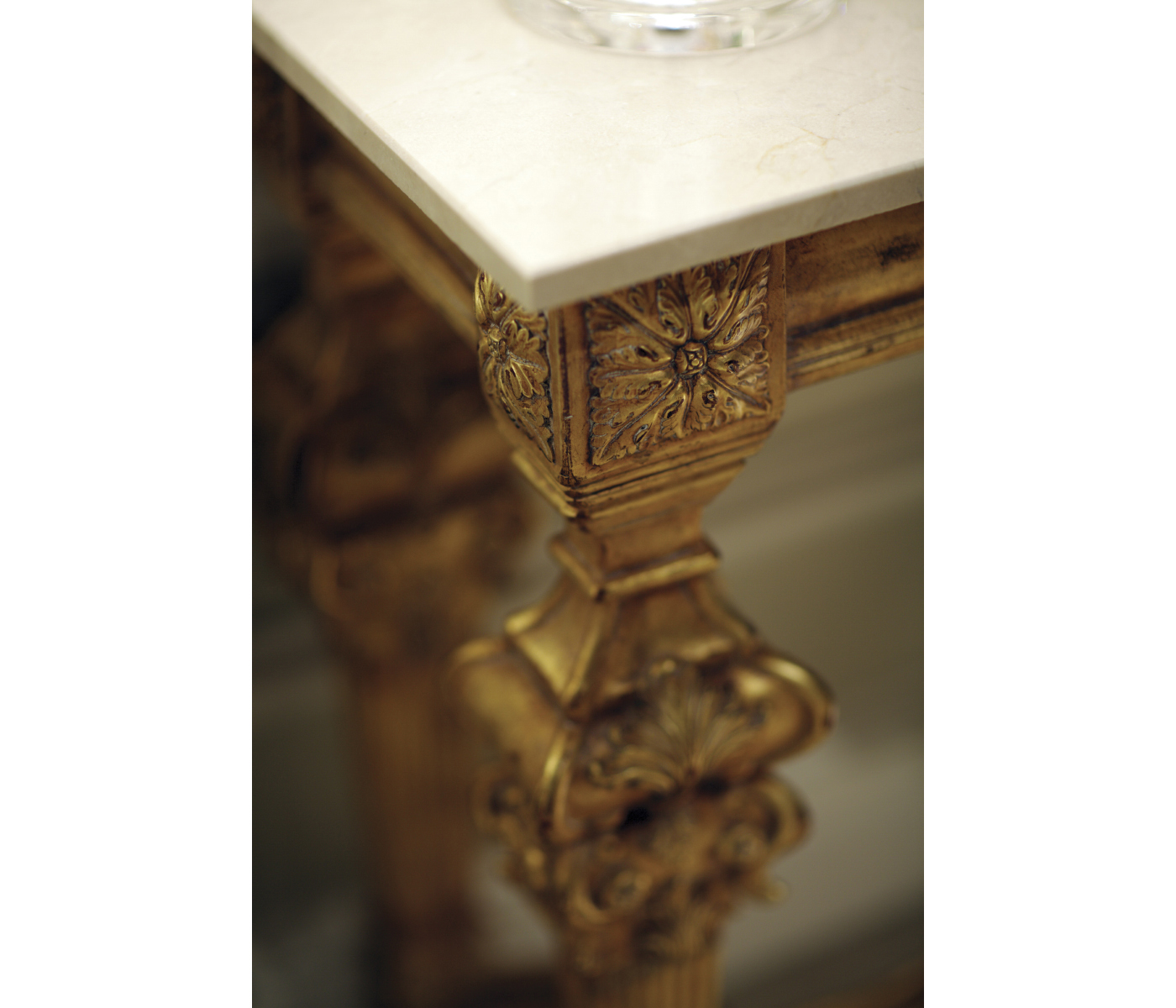 Marble Topped Baroque Gilded Console