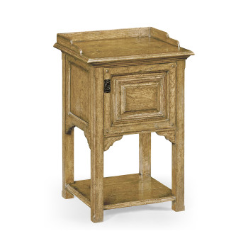 Elizabethan Style Natural Oak Bedside Table