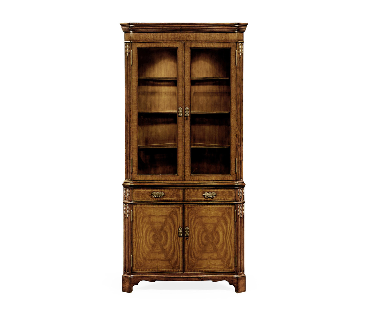 Serpentine Walnut Corner Cabinet