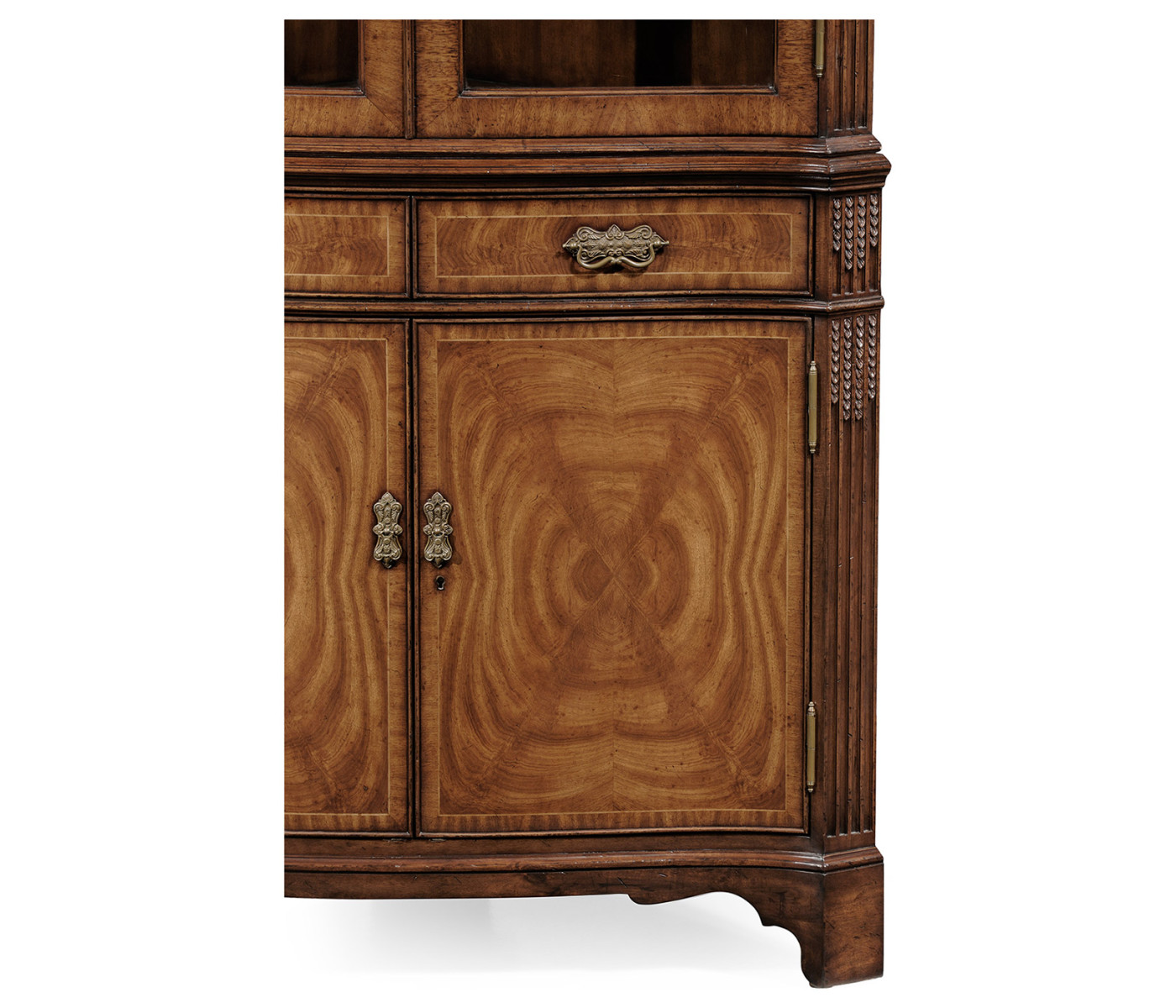 Serpentine Walnut Corner Cabinet