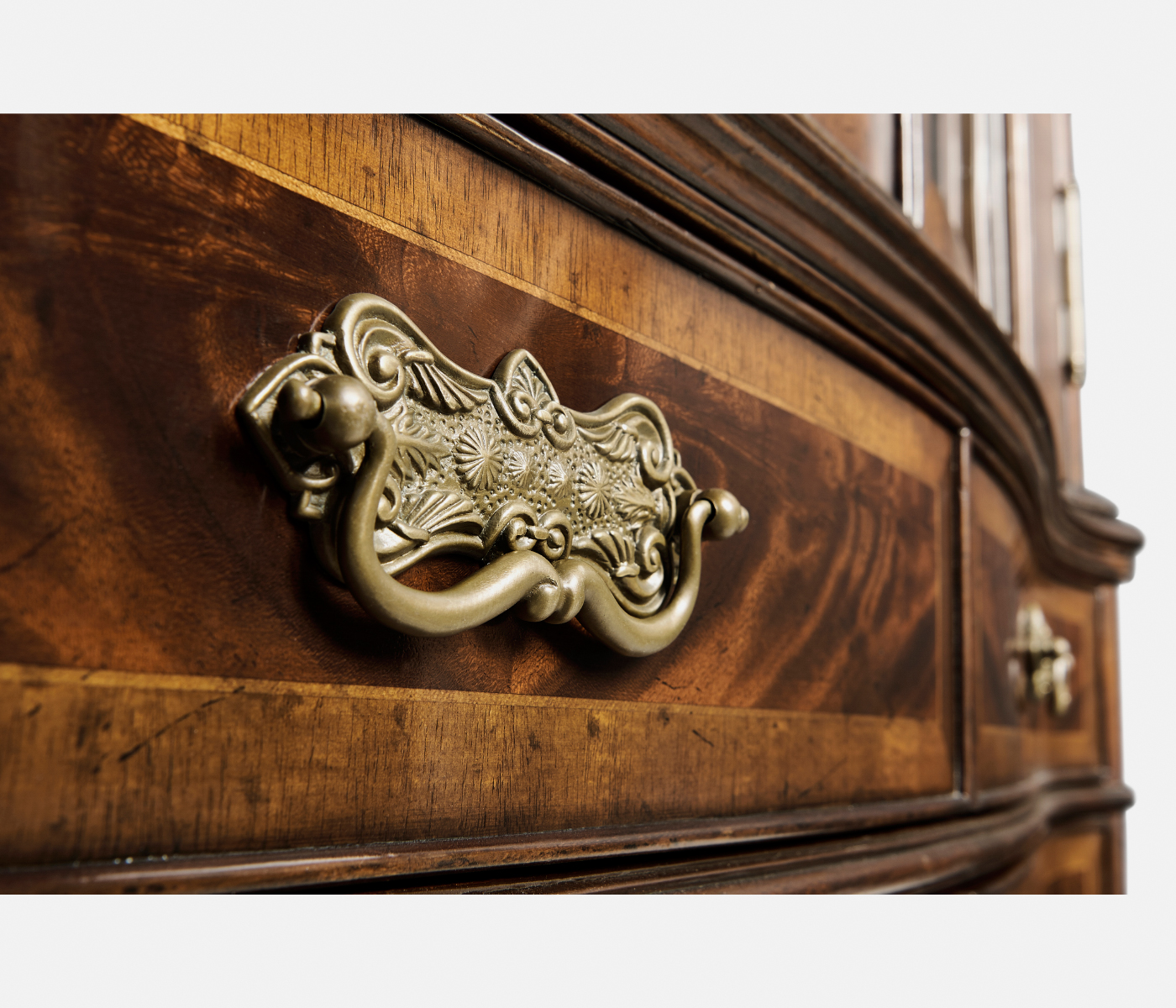 Serpentine Mahogany Corner Cabinet