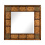 Square walnut & burl oak mirror