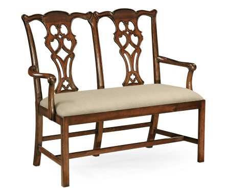 Chippendale Classic Style Mahogany Hall Seat