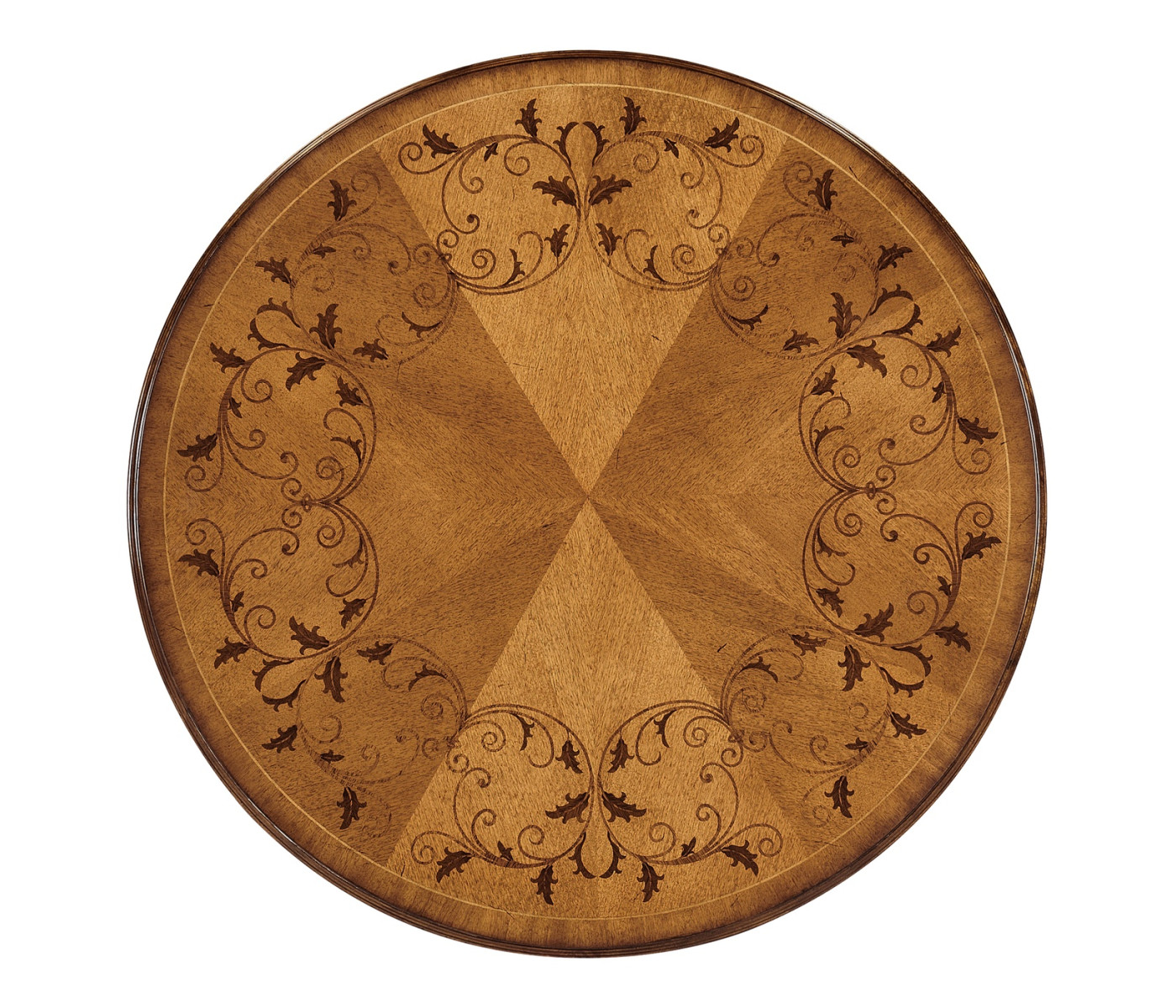 Walnut lamp table with satinwood inlaid top