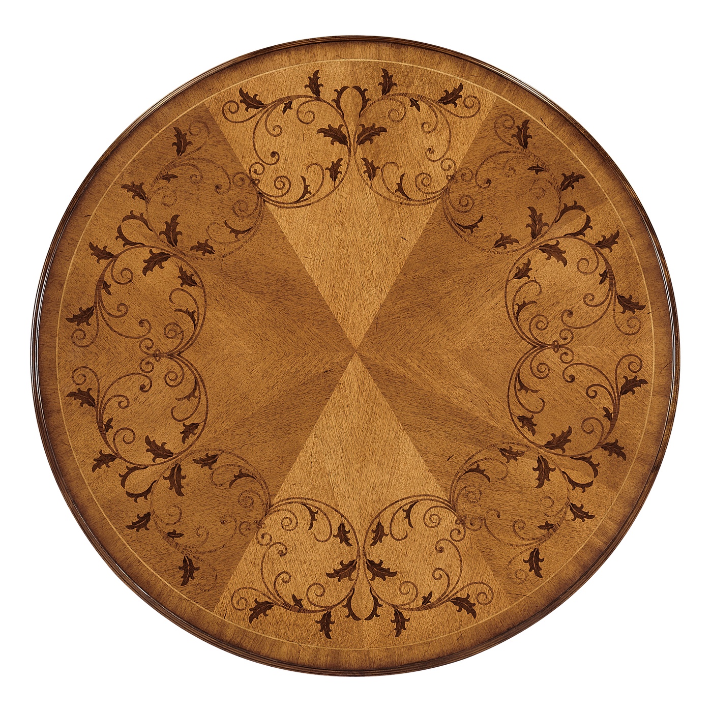 Walnut lamp table with satinwood inlaid top