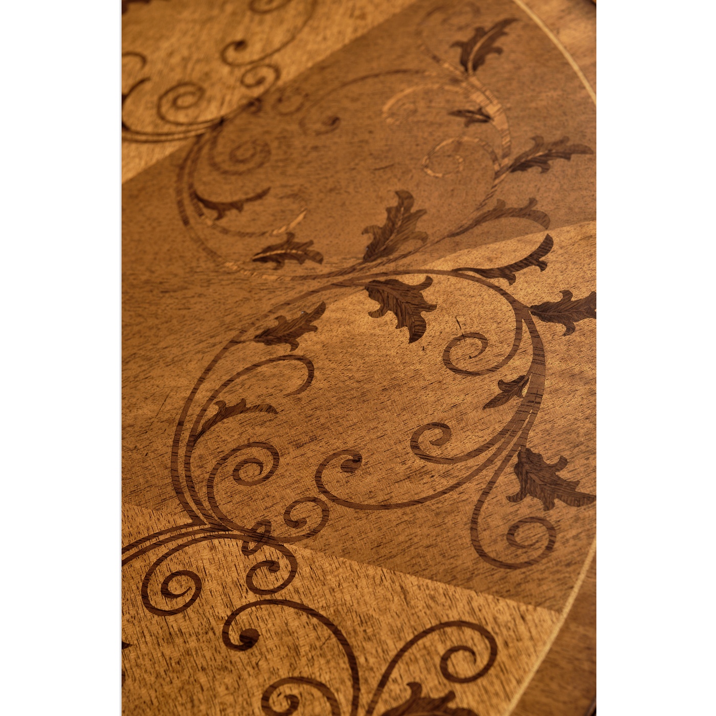 Walnut lamp table with satinwood inlaid top