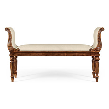 Neo-classical Walnut Bench