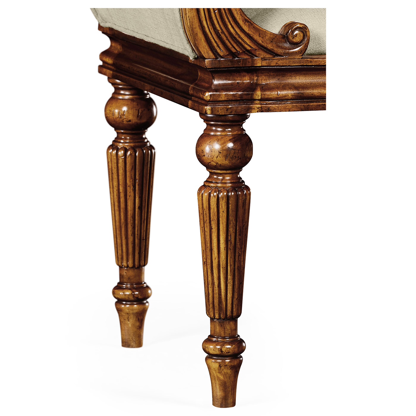 Neo-classical Walnut Bench
