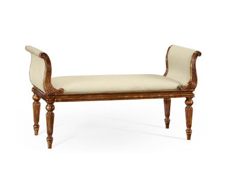 Neo-classical Walnut Bench