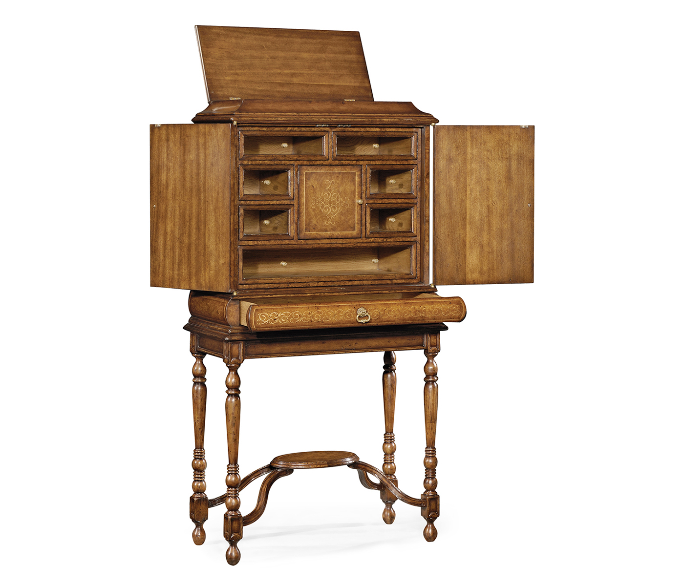 Walnut & Seaweed Collectors Cabinet