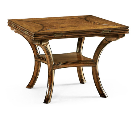 Figured Walnut Square To Circle Dining Table