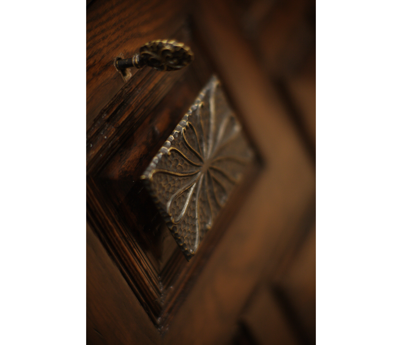 Tudor Style Grey Oak Cabinet