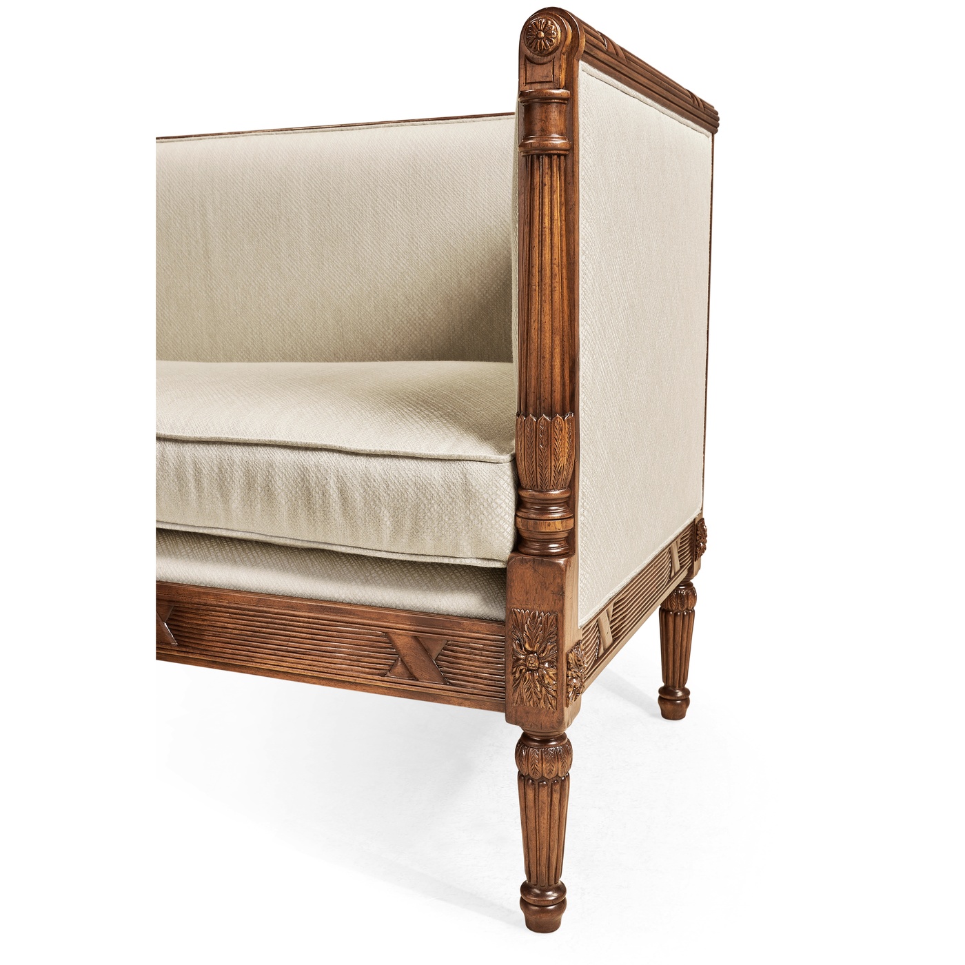 Regency Style Walnut Upholstered Settee