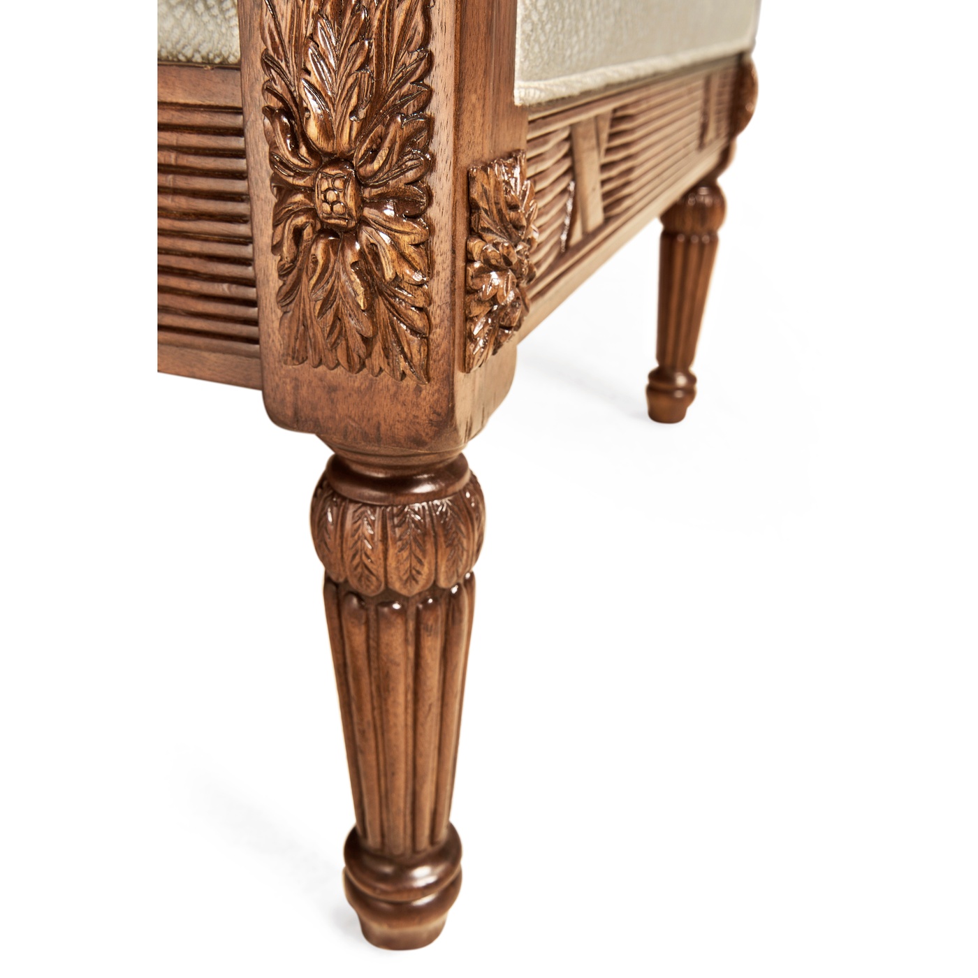 Regency Style Walnut Upholstered Settee