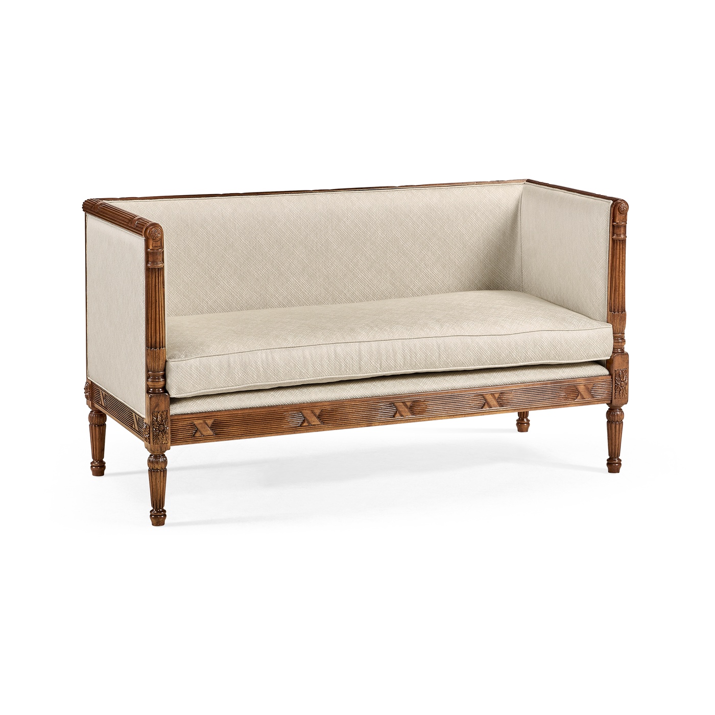Regency Style Walnut Upholstered Settee