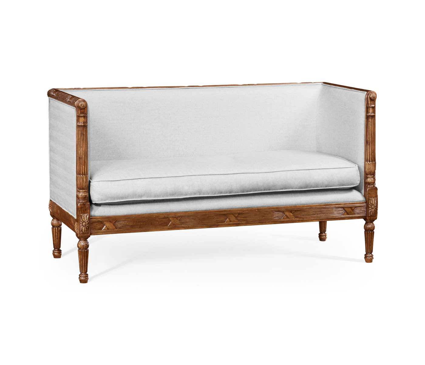 Regency Style Walnut Upholstered Settee