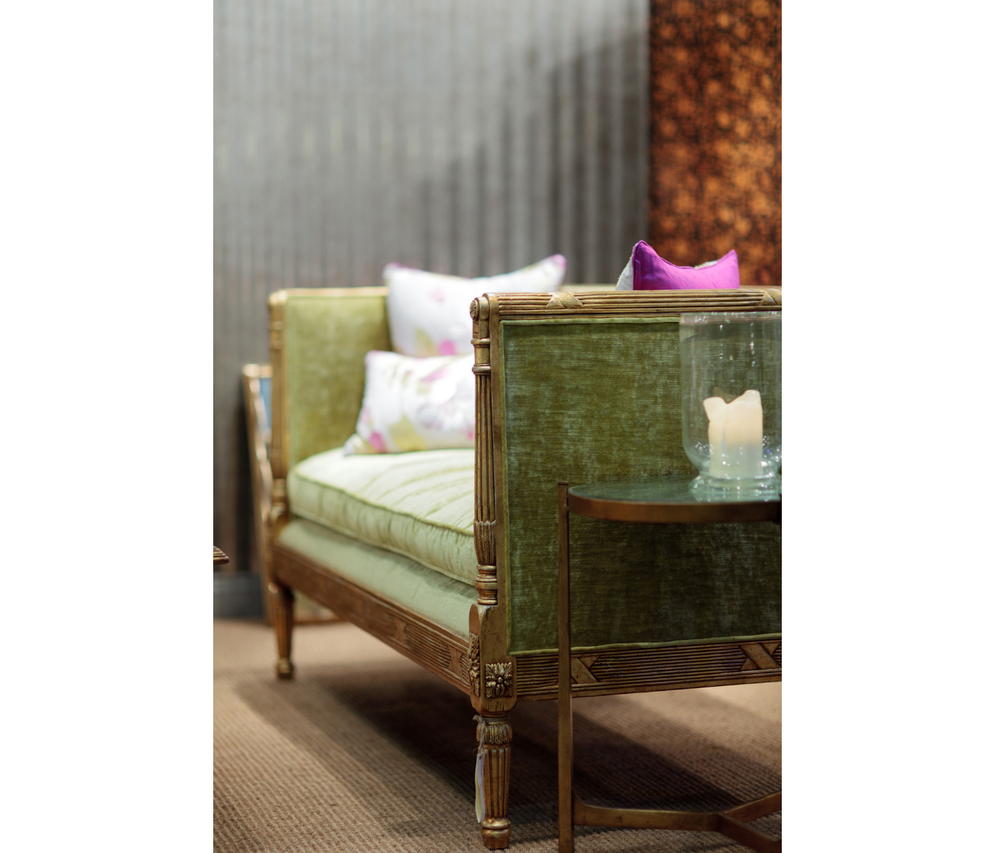 Regency Style Walnut Upholstered Settee