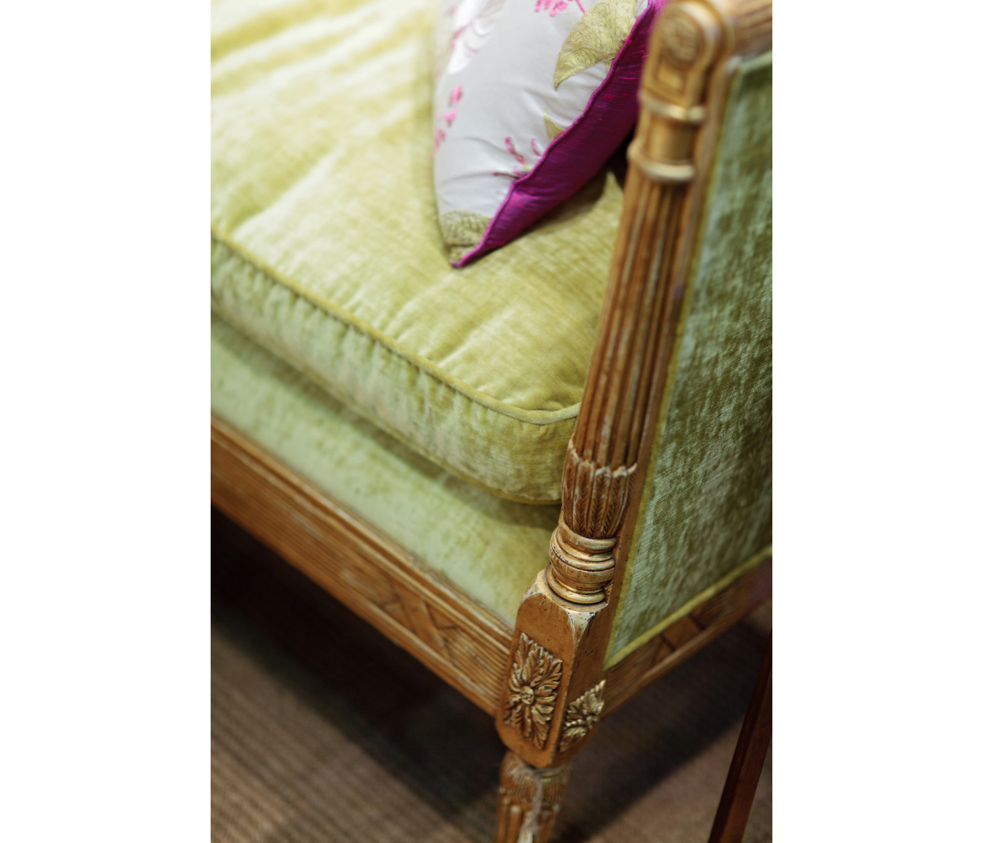 Regency Style Walnut Upholstered Settee