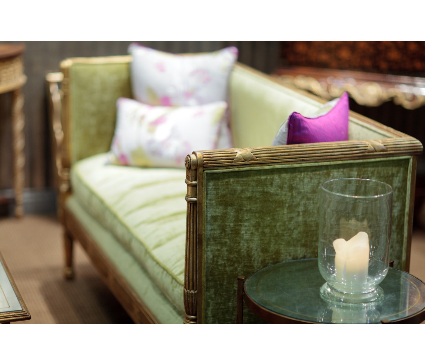Regency Style Walnut Upholstered Settee