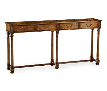 Large Walnut Oyster Parquet Console
