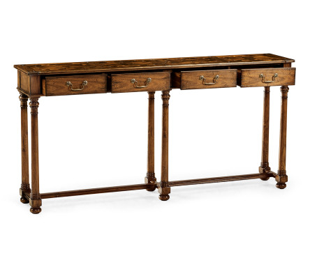 Large Walnut Oyster Parquet Console