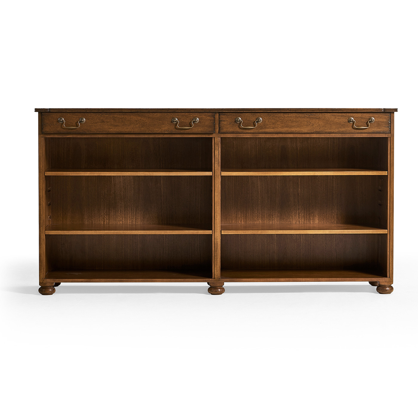 Walnut Oyster Double Open Bookcase