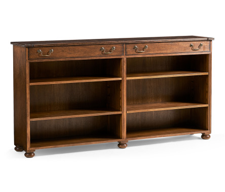 Walnut Oyster Double Open Bookcase