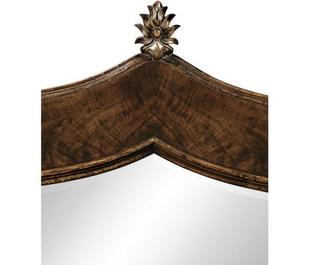 Gothic dark crotch walnut mirror