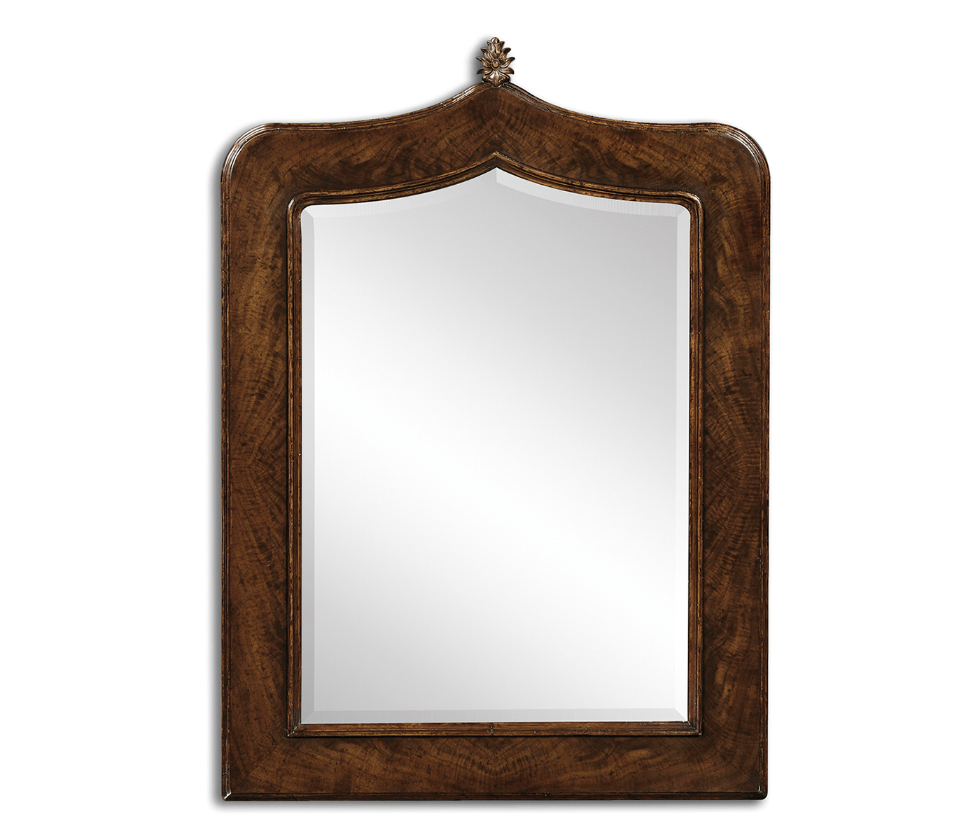 Gothic dark crotch walnut mirror