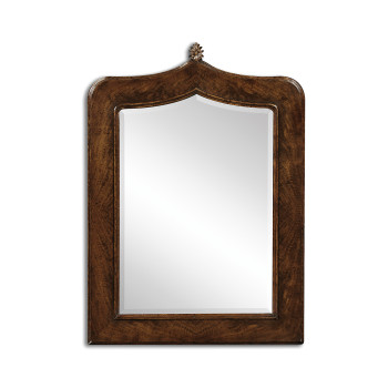 Gothic dark crotch walnut mirror