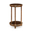 Dark walnut round lamp table
