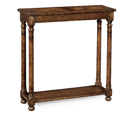 Small Walnut Oyster Parquet Console