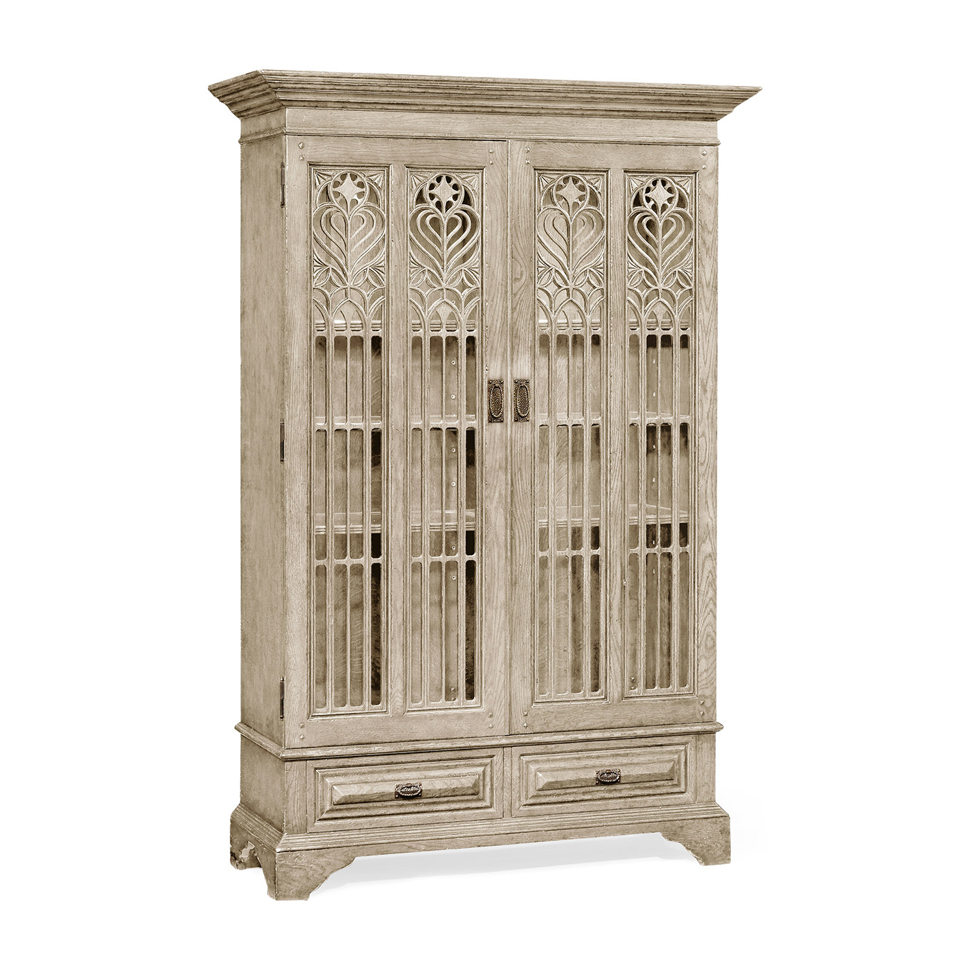 Gothic Grey Oak Display Cabinet