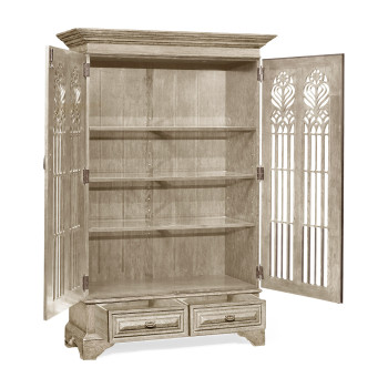 Gothic Grey Oak Display Cabinet