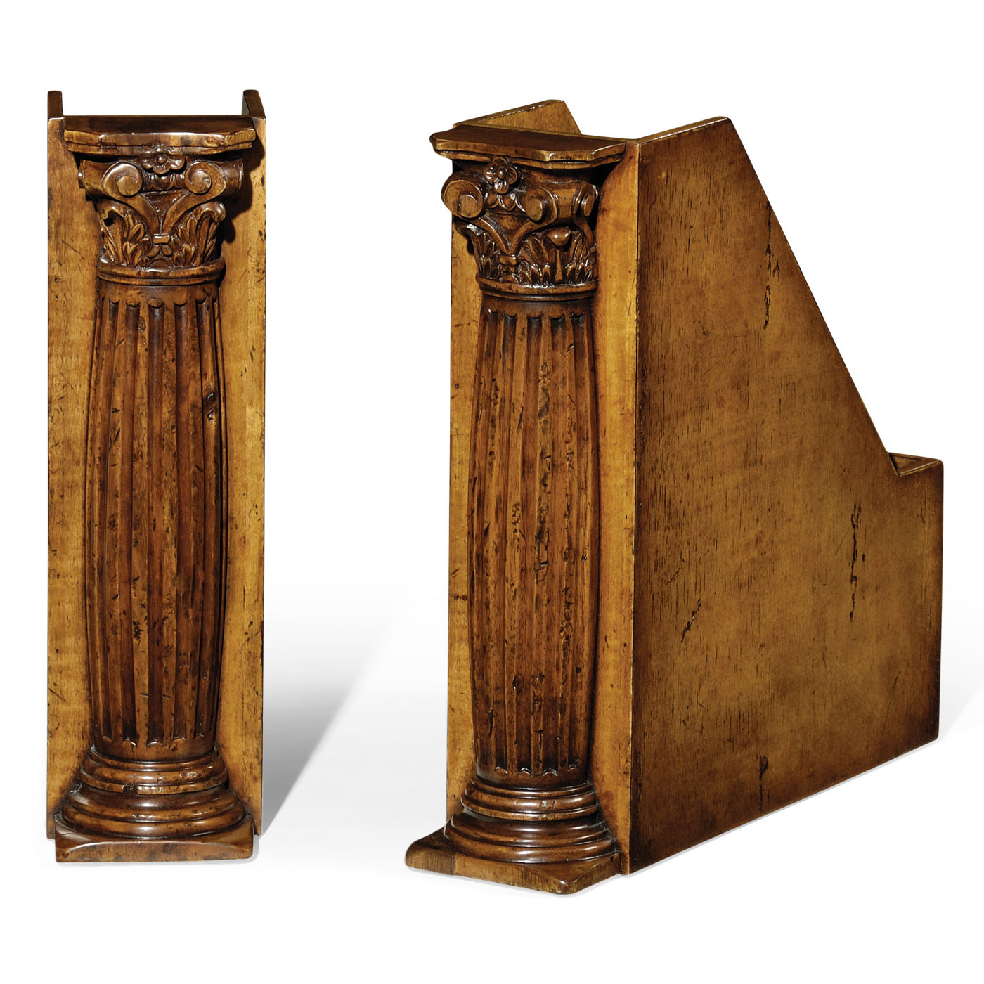 Pair of Corinthian Column Box File Bookends