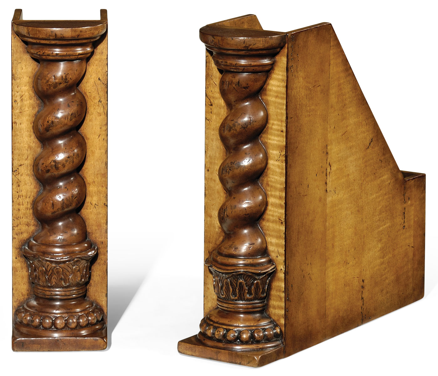 Pair of Twisted Column Box File Bookends