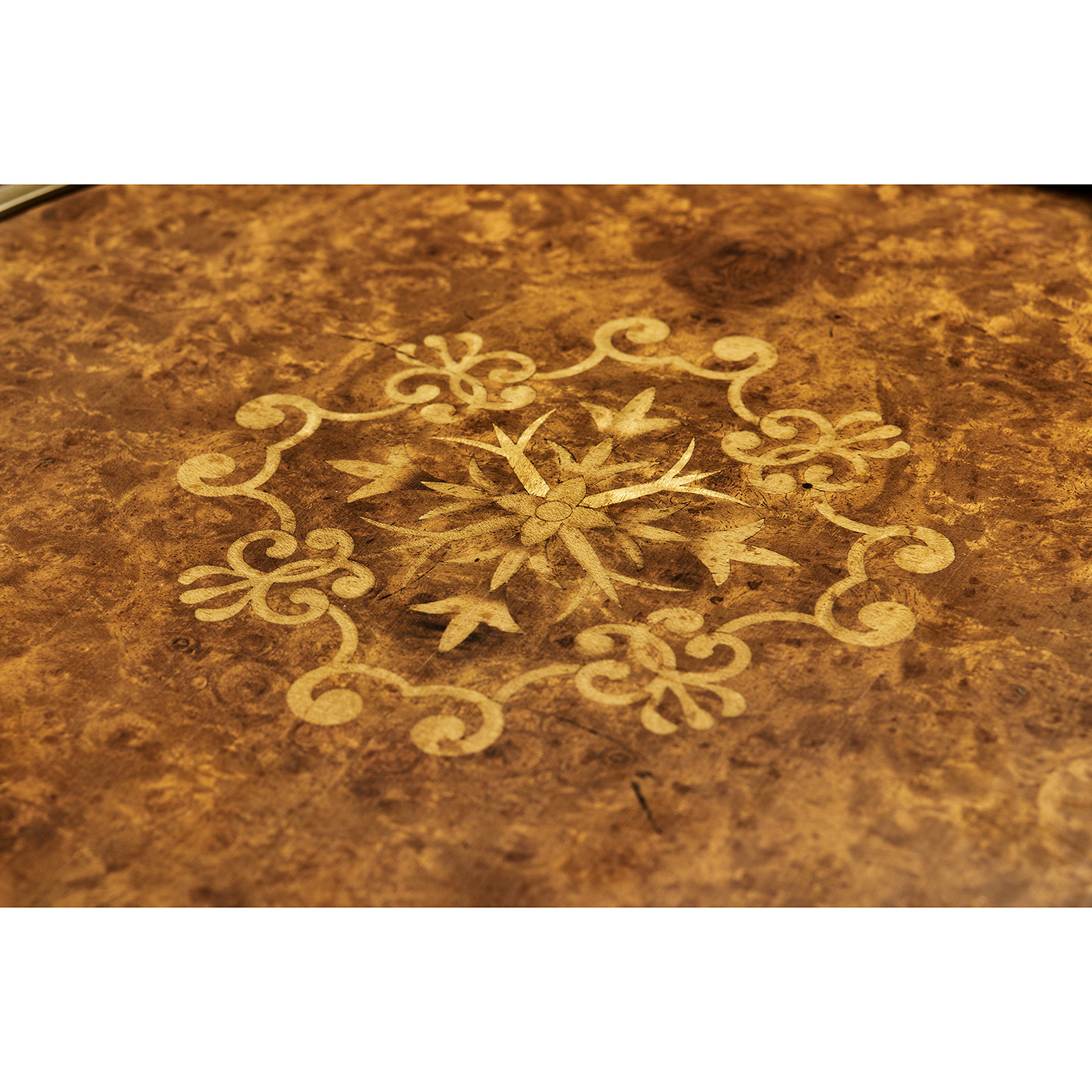 Large Circular Seaweed Marquetry Tray