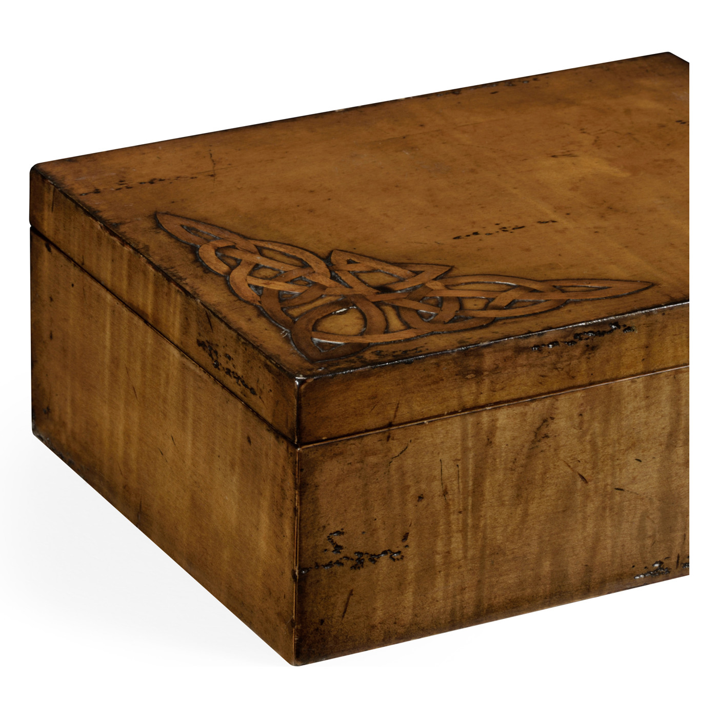 Raised Celtic Veneer Rectangular Box