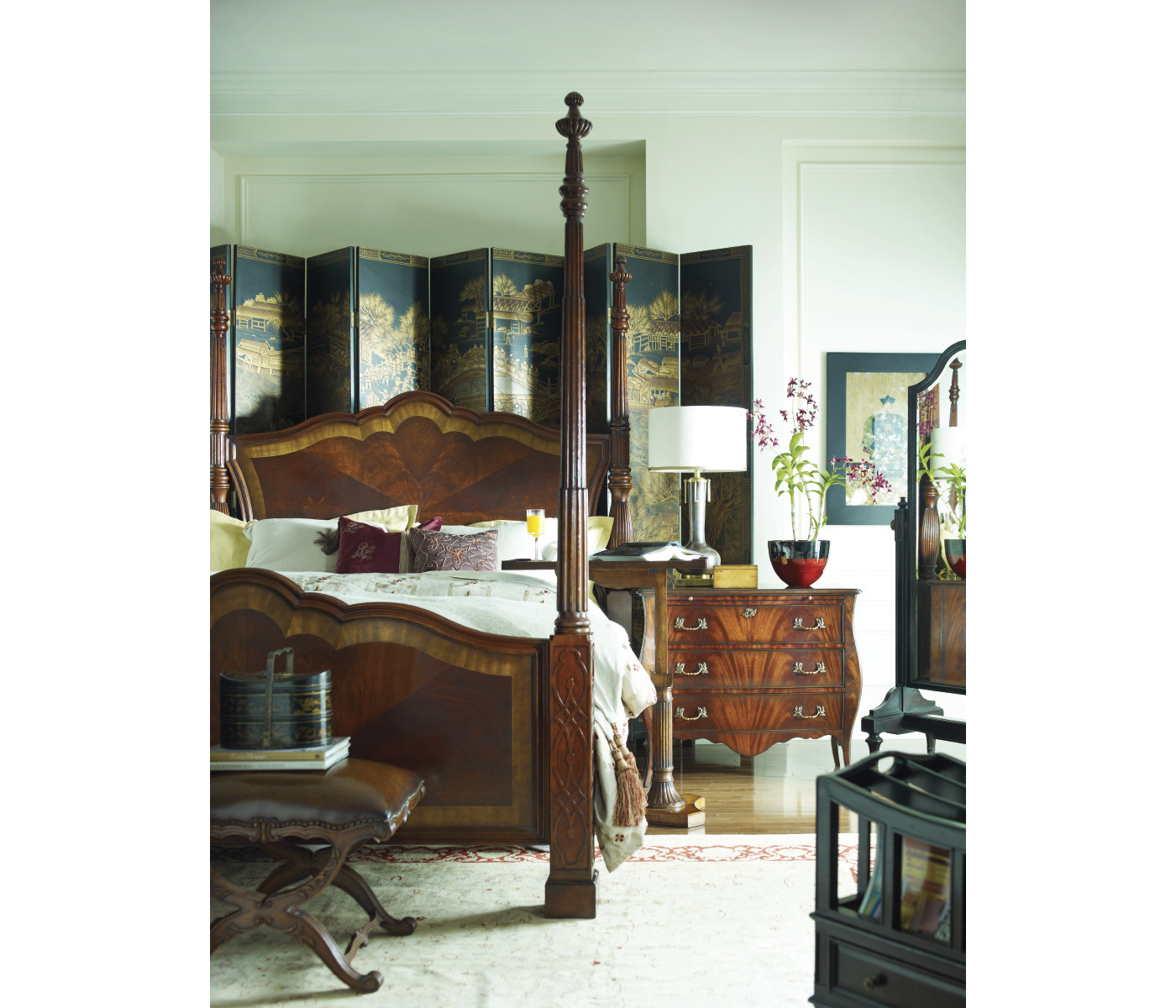 Four Poster Mahogany Cali King Bed
