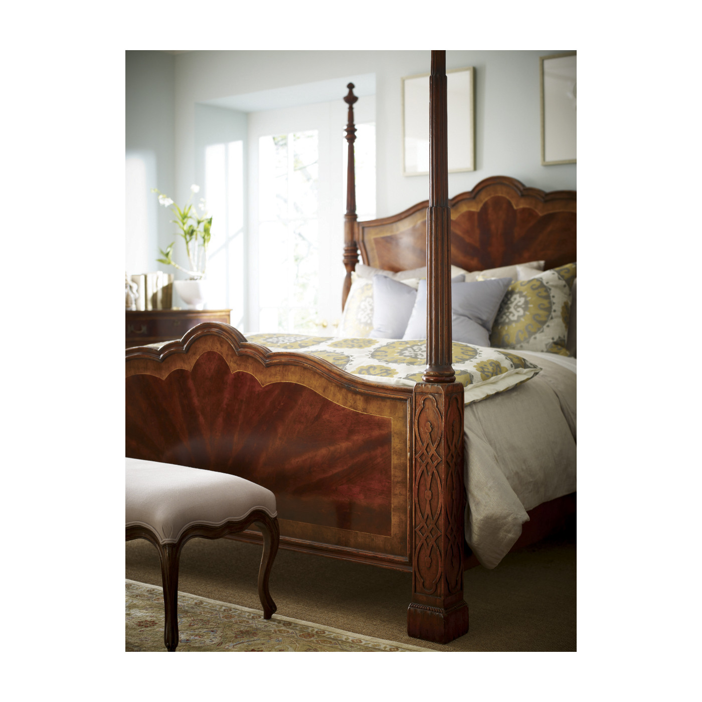 Four Poster Mahogany UK King  Bed