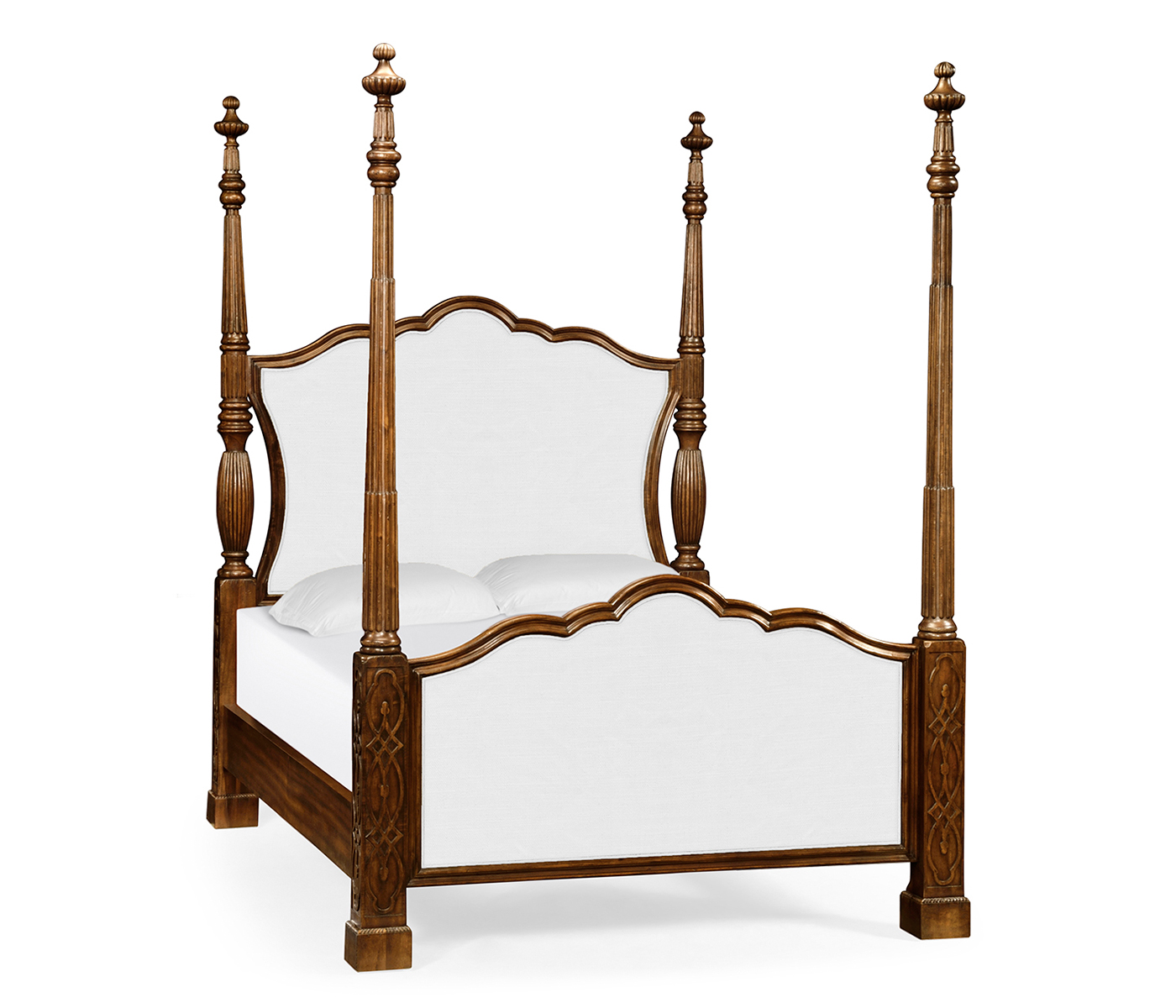 Four Poster Mahogany UK Queen Bed
